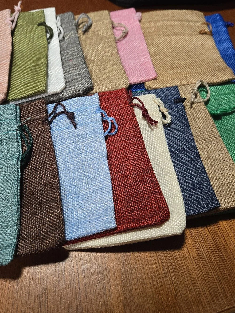 Set of Small 20 Drawstring  Pouches - Pastel Pink & Lavender As Well As Other Co